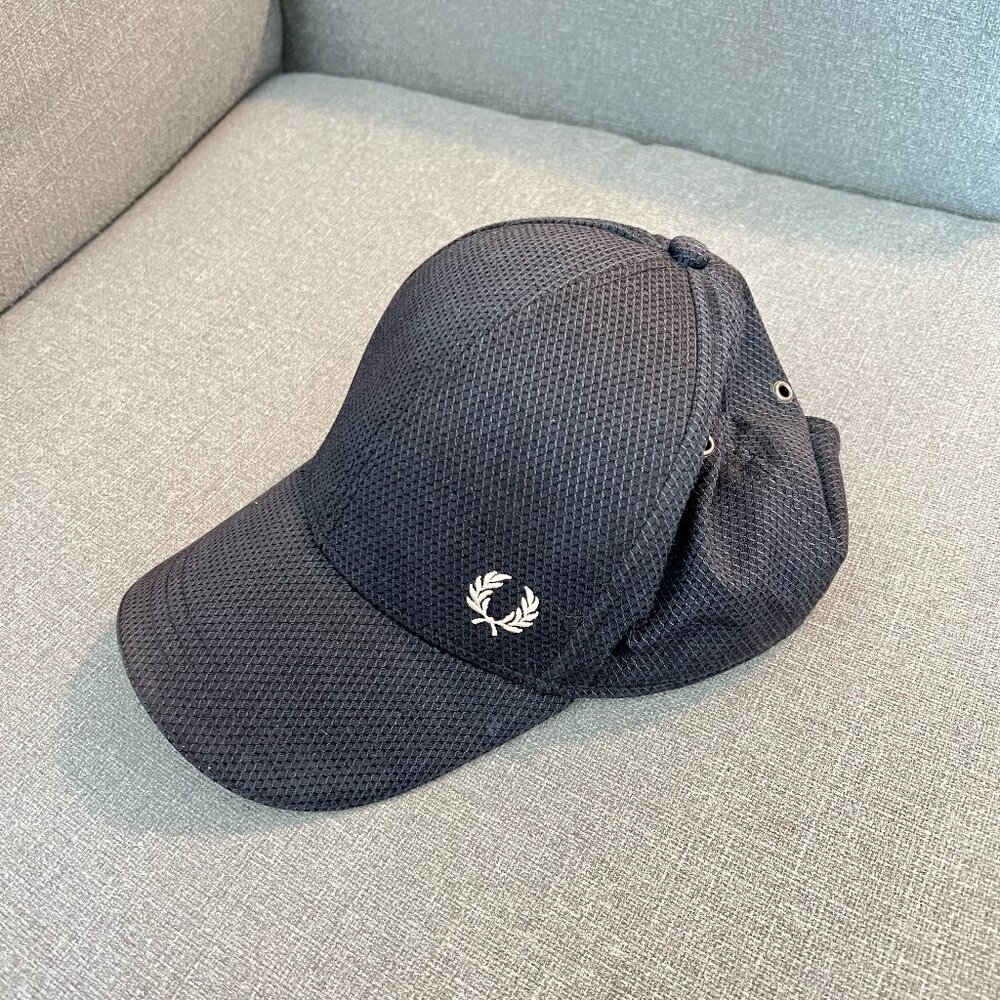 Fred Perry Baseball Hat - One Size, Navy w/ White Trim